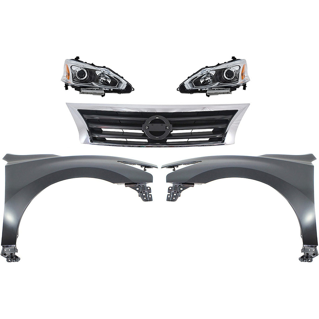 2013-2015 Nissan Altima Headlights - Halogen, Driver & Passenger Side, Sedan (260103TA9A)