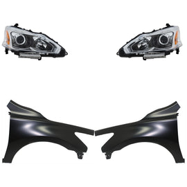 2013-2015 Nissan Altima Headlights - Halogen, Driver & Passenger Side, Assembly (260103TA9A)