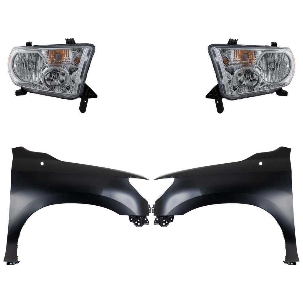 2007-2013 Toyota Tundra Headlights - Halogen, Driver & Passenger Side, Assembly (811100C051)