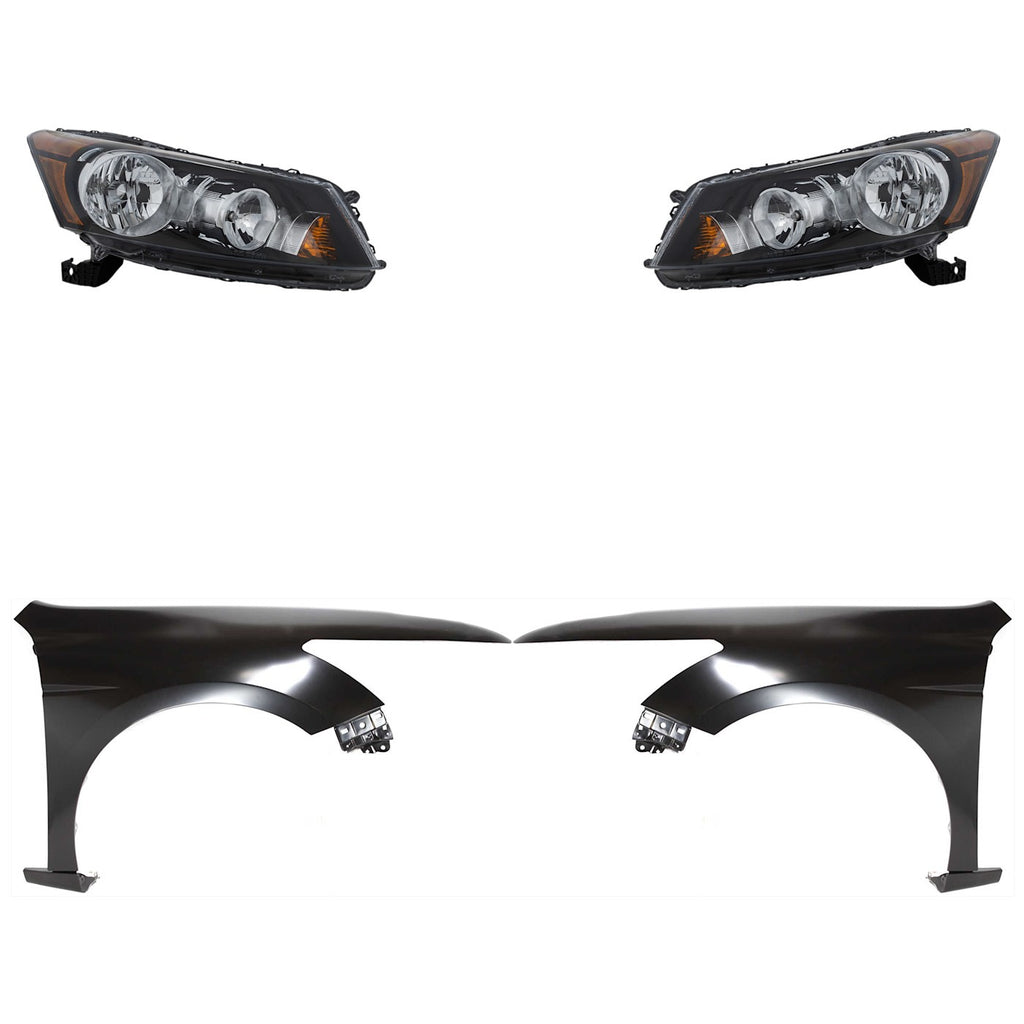 2008-2012 Honda Accord Headlights - Driver & Passenger Side, Assembly, Sedan (33100TA0A01)