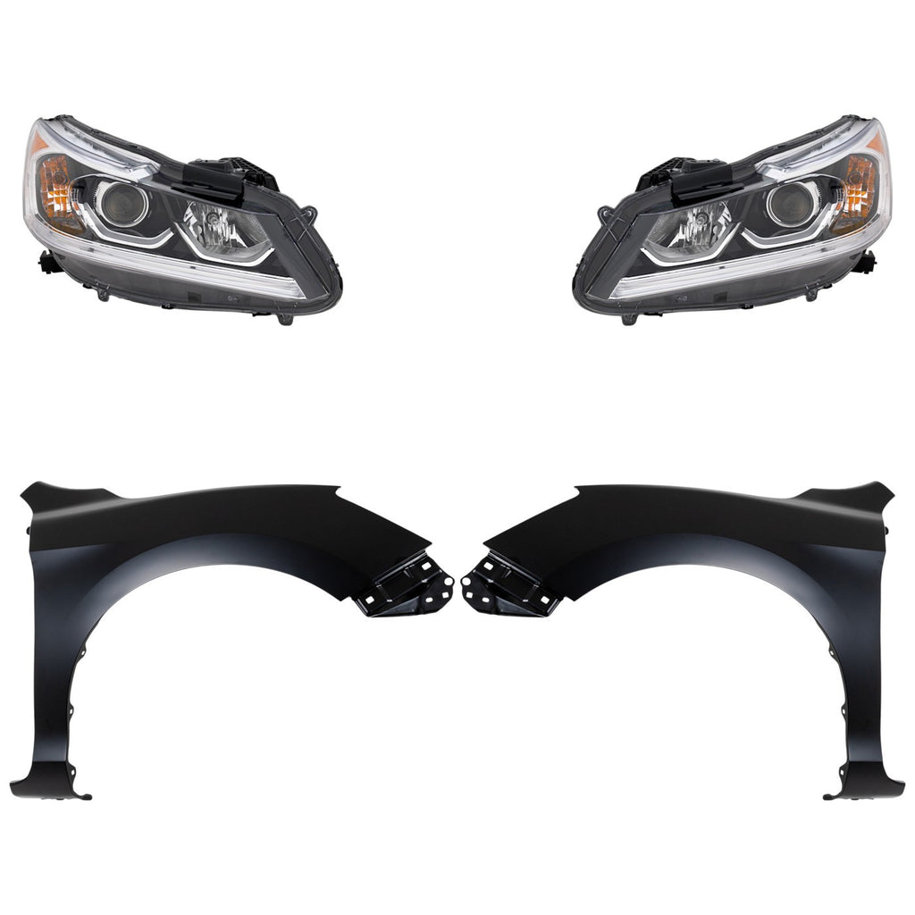 2016-2017 Honda Accord Headlights - Halogen, Driver & Passenger Side, Sedan (33100T2AA61)