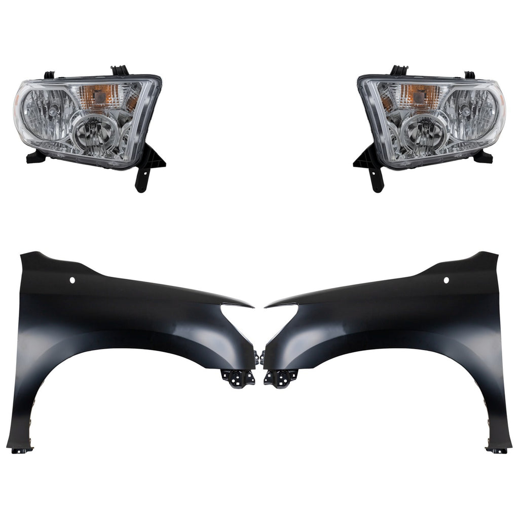 2007-2013 Toyota Tundra Headlights - Halogen, Left & Right, CAPA Certified (538010C190)