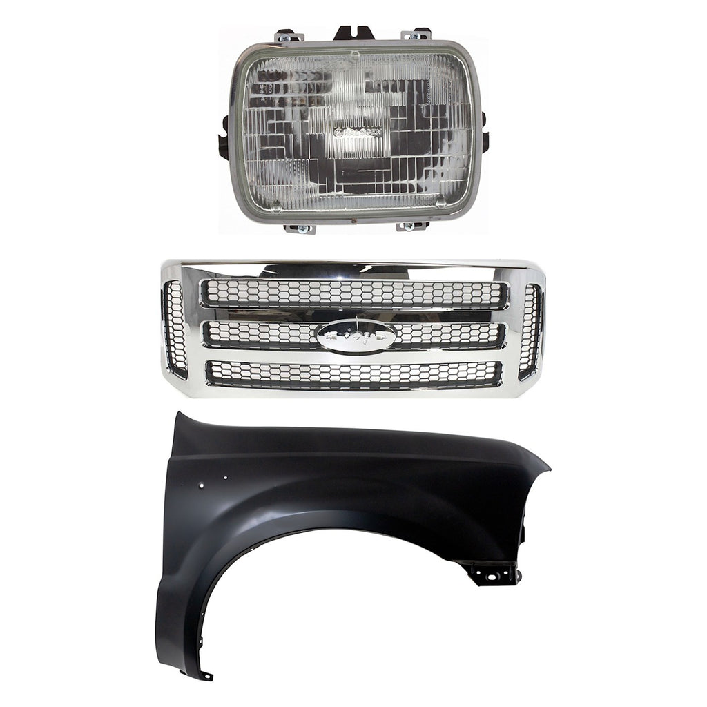 2005-2007 Ford F-250 Super Duty & F-350 Super Duty Grille - Halogen (6C3Z8200BC)