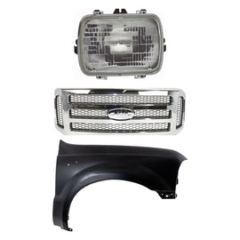 2005-2007 Ford F-250 Super Duty & F-350 Super Duty Grille - Halogen (6C3Z8200BC)