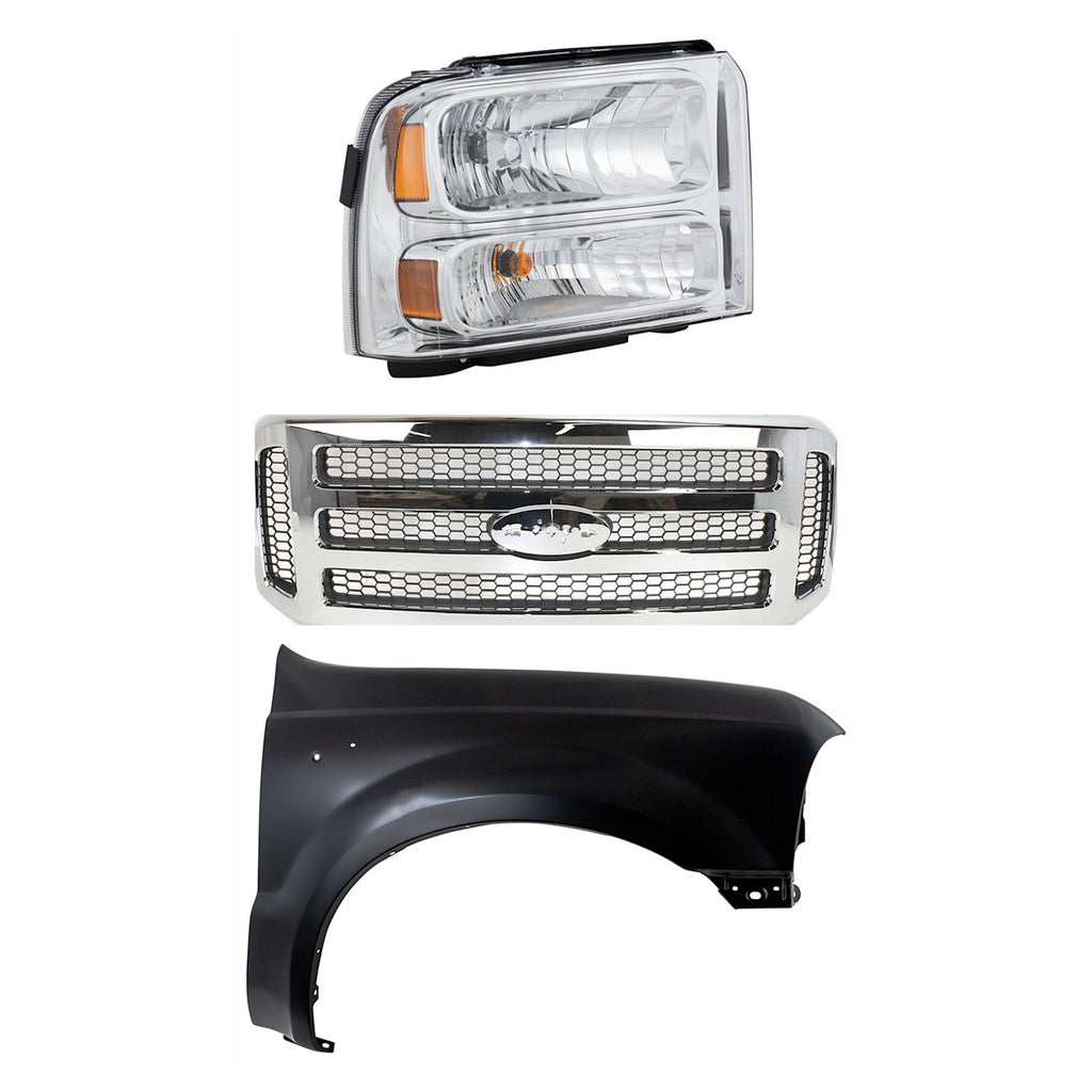 2005-2007 Ford Excursion, F-250 Super Duty & F-350 Super Duty Grille (6C3Z8200BC)