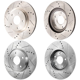 2009-2017 Chrysler, Dodge, Jeep & Mitsubishi Front & Rear Brake Disc Rotors Sedan
