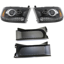Load image into Gallery viewer, 2017-2024 Ram 1500 &amp; 1500 Classic Headlights - HID, Left &amp; Right, Black Housing (68324932AD)