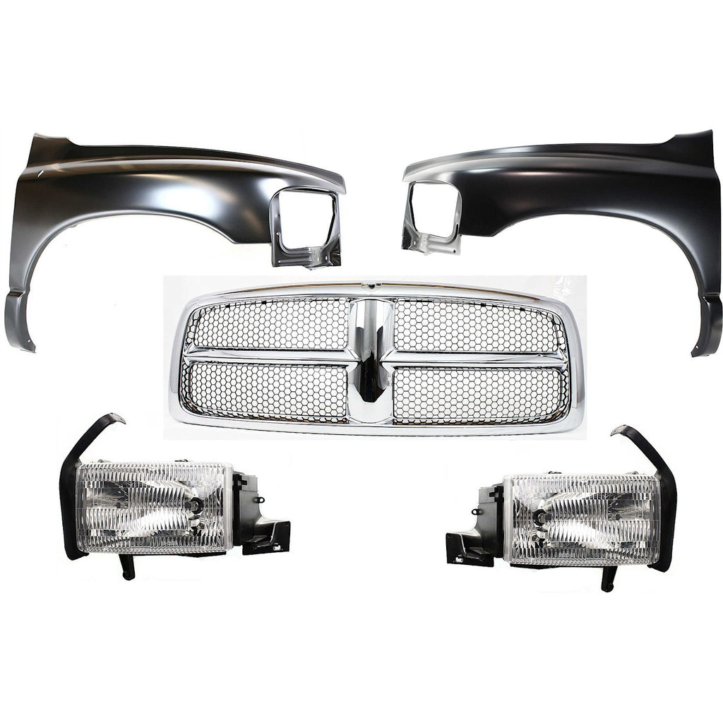 2002 Dodge Ram 1500 Fenders - Front, Left & Right, Assembly (55276208AD)