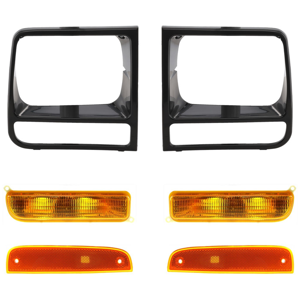 1998-2001 Jeep Cherokee Headlights - Driver & Passenger Side (5EM72SW1)