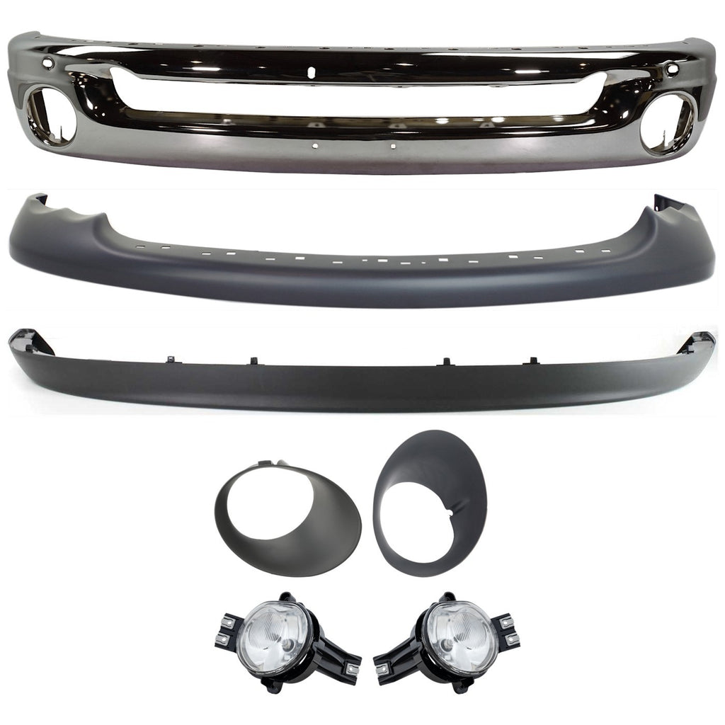 2002-2005 Dodge Ram 1500, Ram 2500 & Ram 3500 Bumper Face Bar - Front (55077946AB)