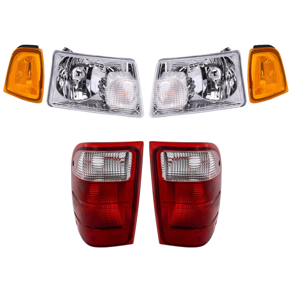2001-2005 Ford Ranger Headlights - Driver & Passenger Side (6L5Z13008AA)