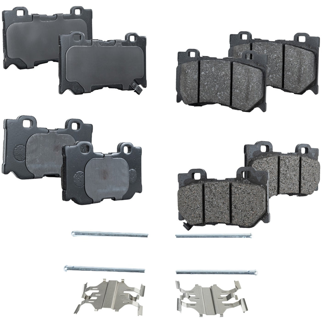 2009-2020 INFINITI & Nissan Front and Rear NAO Brake Pad Set With Sport Brake Pkg