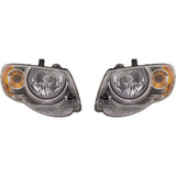 Headlight Set LH and RH For 2005-2007 Chrysler Town & Country 119 inch Wheelbase