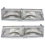 Headlight Set For 92-94 Mercury Grand Marquis 89-90 Cougar LH RH w/ bulb