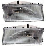 Headlights Headlamps Left & Right Pair Set for Chrysler Lebaron Spirit Acclaim