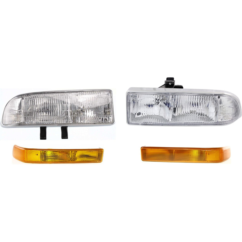 1998-2005 Chevrolet Blazer & S10 Headlights - Driver & Passenger Side, w/ Bulbs (15098267PFM)