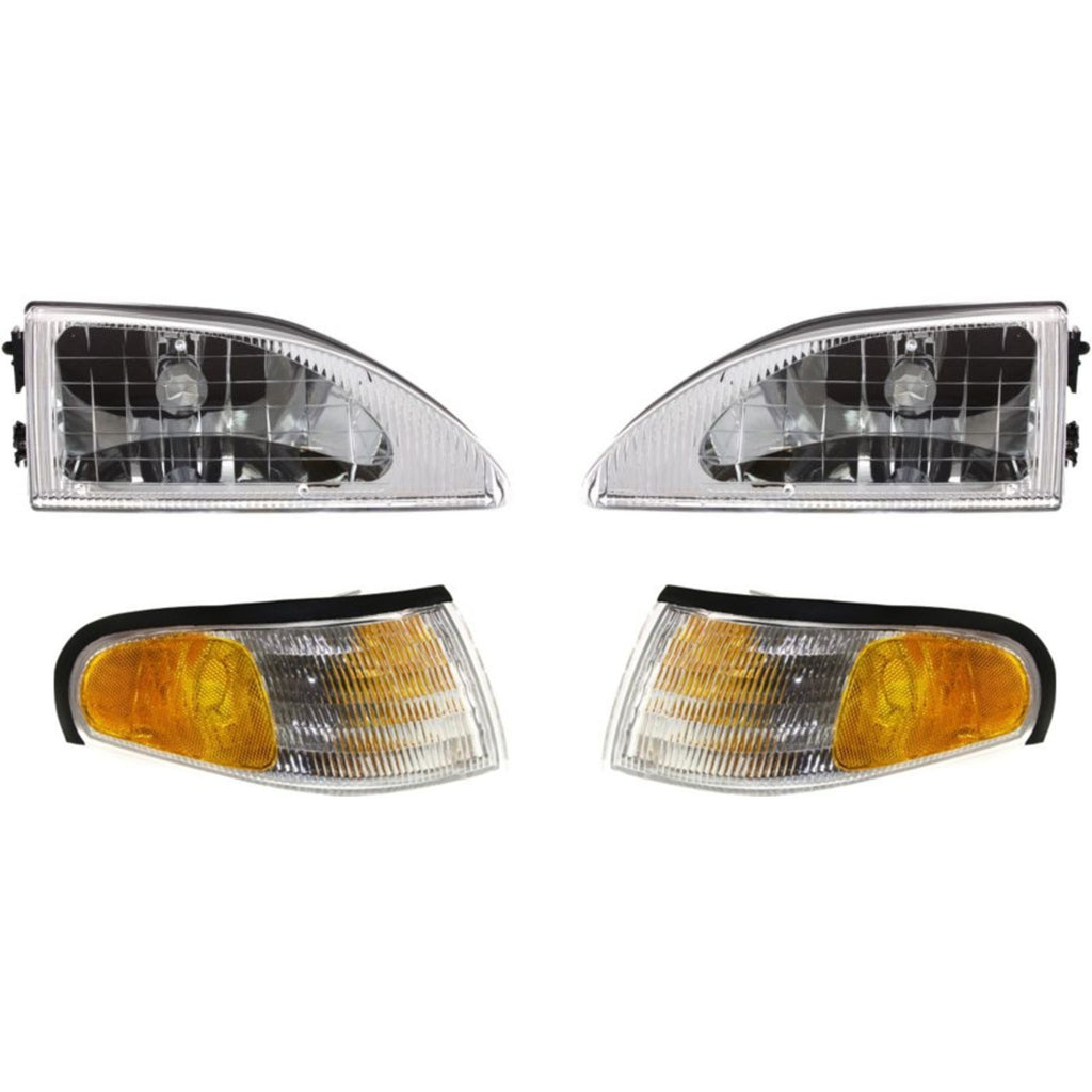 1994-1998 Ford Mustang Headlights - Left & Right (F4ZZ13008C)