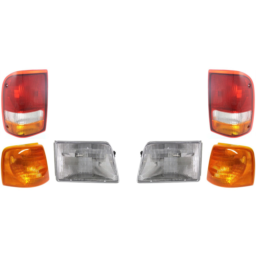 1993-1997 Ford Ranger Headlights - Left & Right (F37Z13008A)