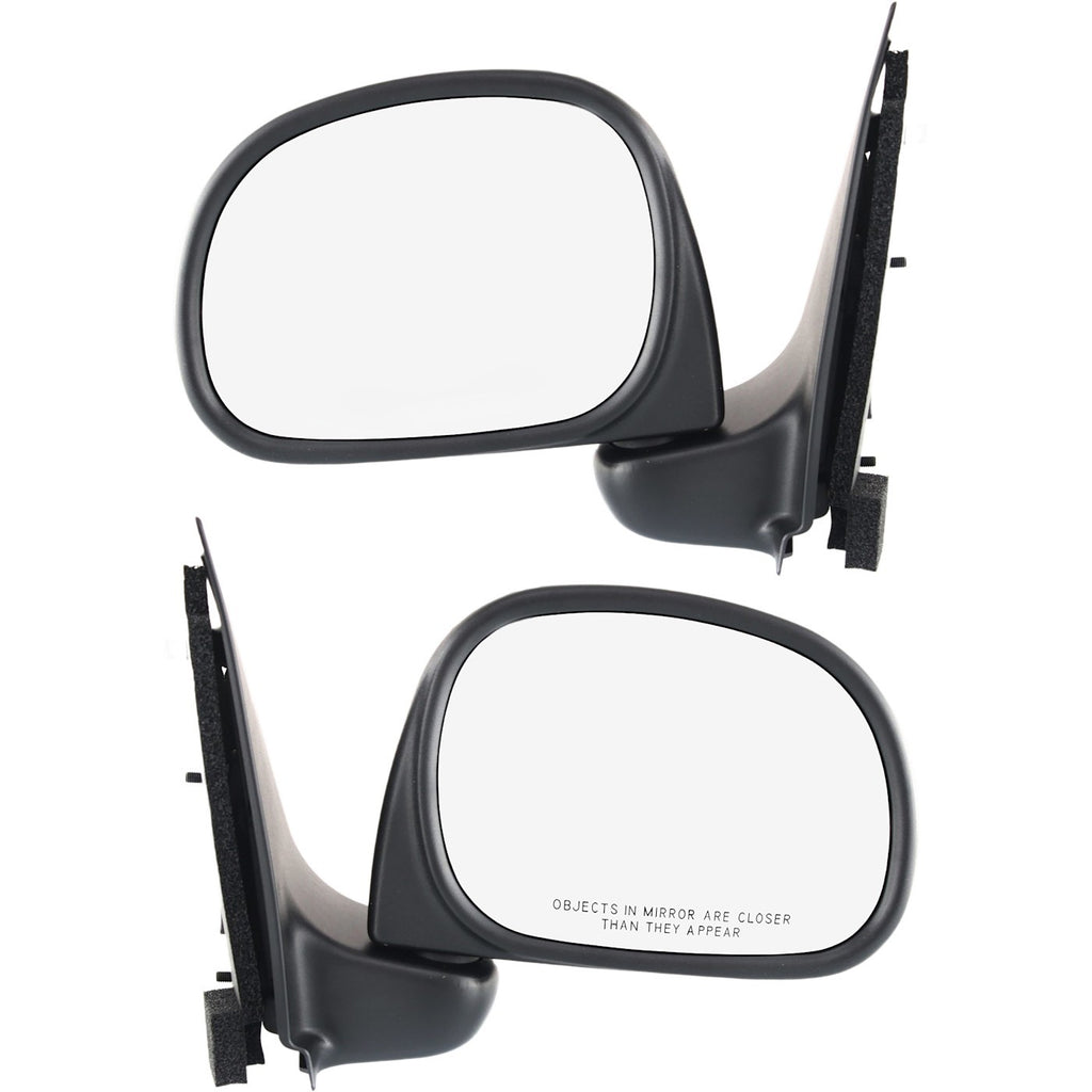 Kool Vue 1998-2002 Ford F-150 & F-250 Manual Mirror Set - Black