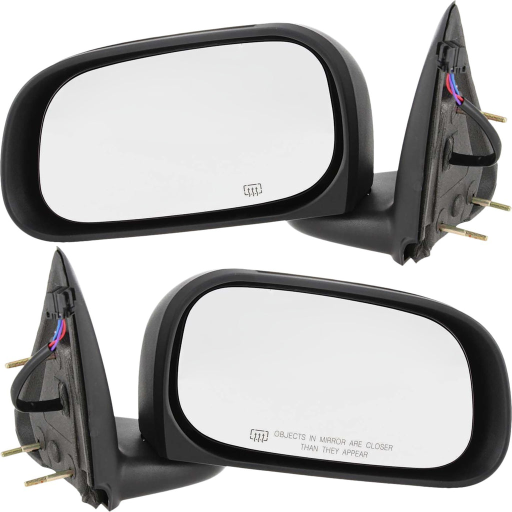 Kool Vue 2005-2011 Dodge Dakota, Mitsubishi Raider & Ram Dakota Mirrors - Black, Heated, Manual Folding (55077624AE)