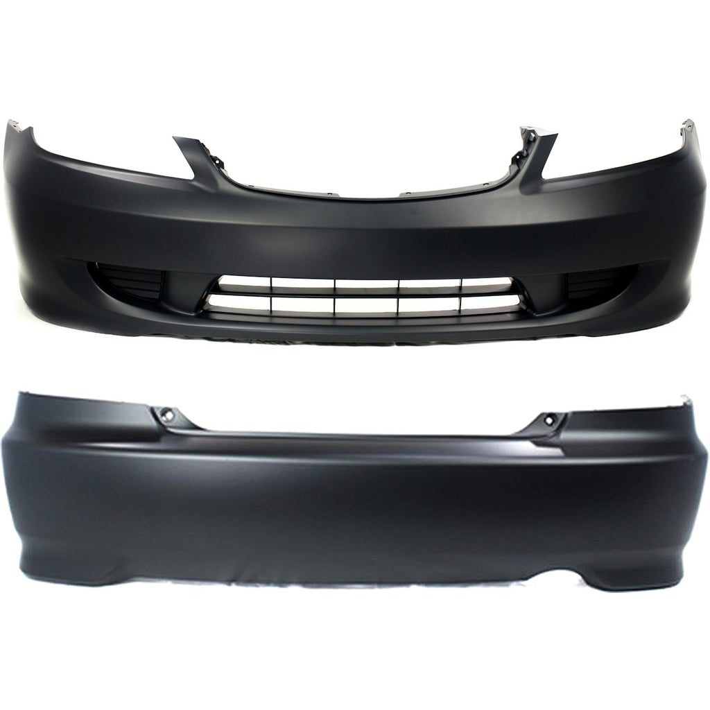 2004-2005 Honda Civic Bumper Covers - Front & Rear, Coupe (04711S5AA91ZZ)