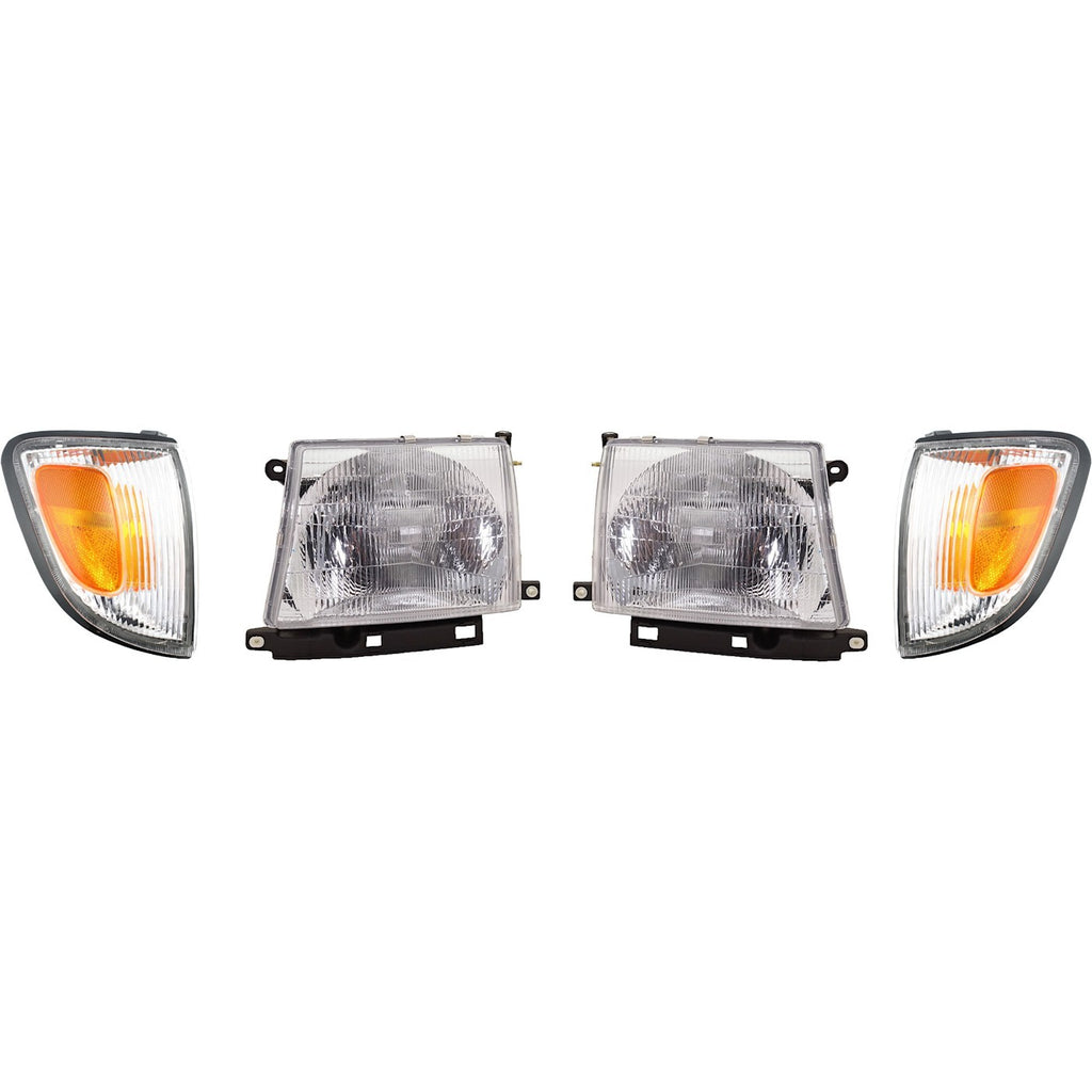 1997-2000 Toyota Tacoma Headlights - Halogen, Left & Right, RWD (8111004090)
