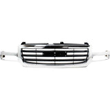 Grille Assembly For 2003-06 GMC Sierra 1500 2003-04 Sierra 2500 Old Body Chrome