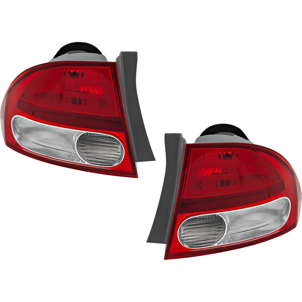 2009-2011 Honda Civic Tail Light Set Driver and Passenger Side Outer Halogen