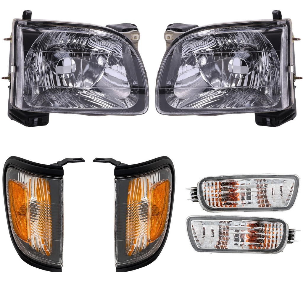 2001-2004 Toyota Tacoma Headlights - Left & Right, w/ Bulbs (8111004110)
