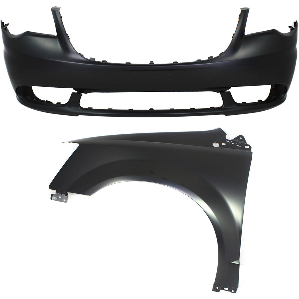 2011-2016 Chrysler Town & Country Bumper Cover - Front, Left, CAPA Certified (68029129AB)