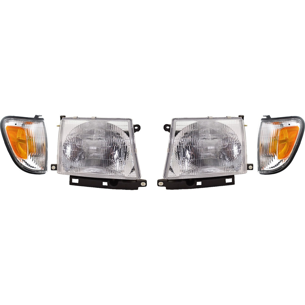 1998-2000 Toyota Tacoma Headlights - Left & Right, 4WD (8111004090)