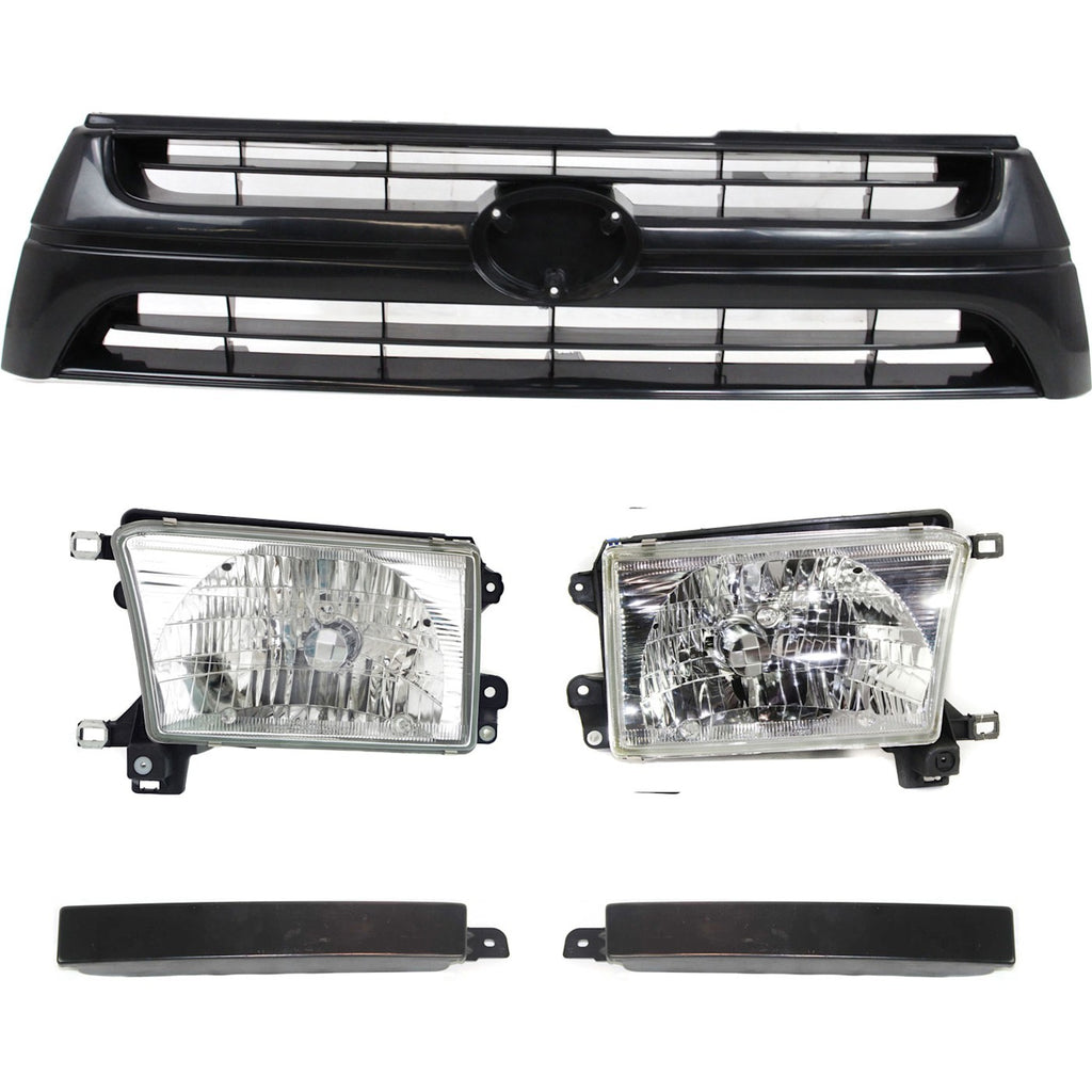 2001-2002 Toyota 4Runner Grille - Textured Black, 5-Piece, Assembly (5251235030)