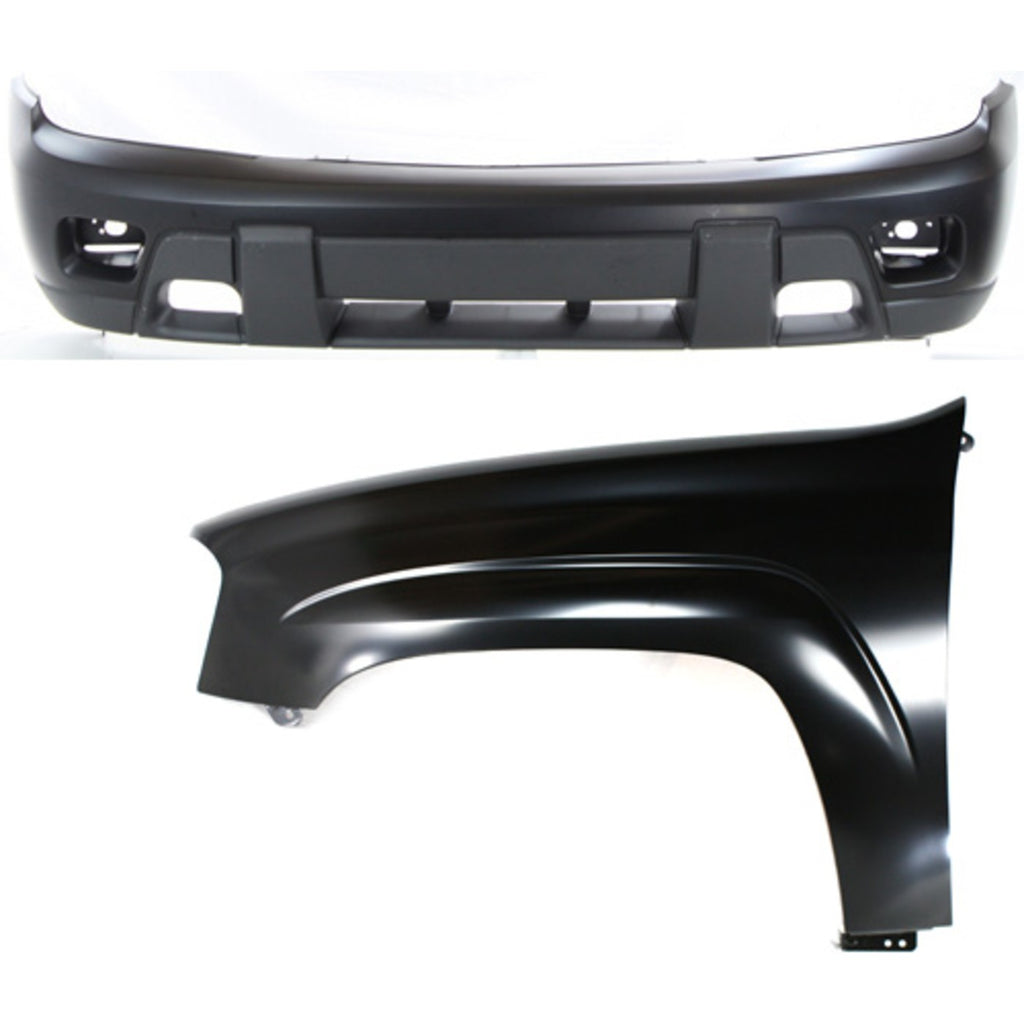 2002-2007 Chevrolet Trailblazer Bumper Covers - Front, Left (88937047)
