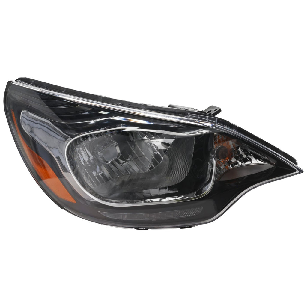 2012-2017 Kia Rio Headlight - Right, Black Housing, w/ Bulbs (921021W100)