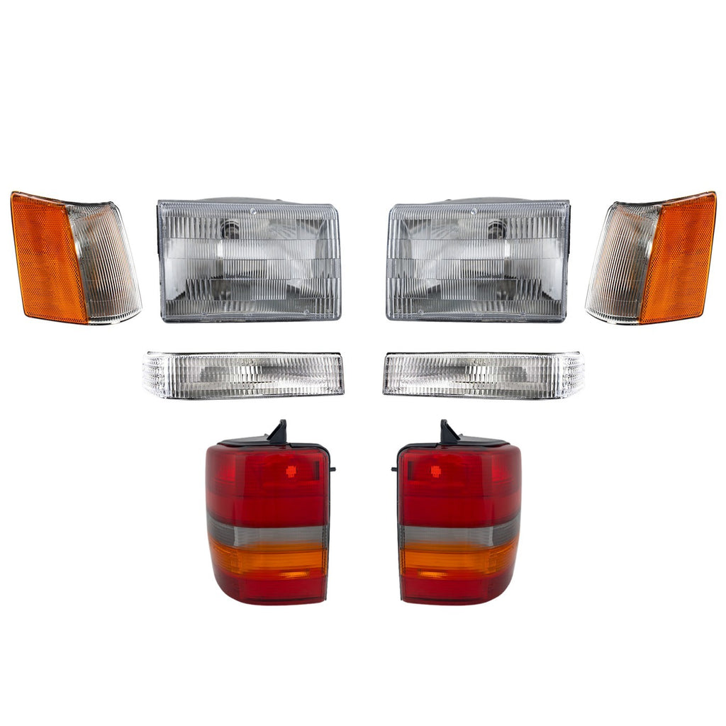 1993-1998 Jeep Grand Cherokee Tail Lights - Driver & Passenger Side (55155738AA)