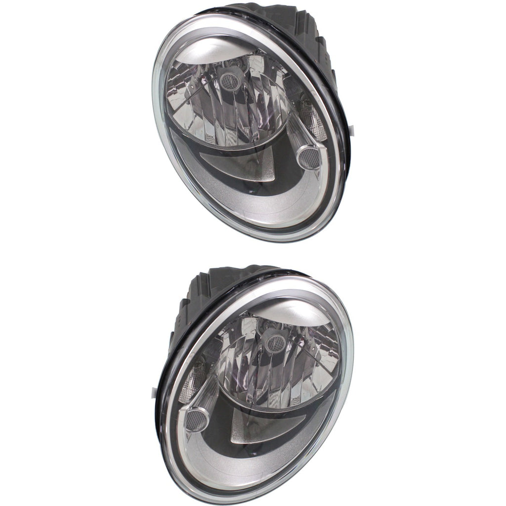 2012-2019 Volkswagen Beetle Headlights - Left & Right, w/ Bulbs (5C1941006)