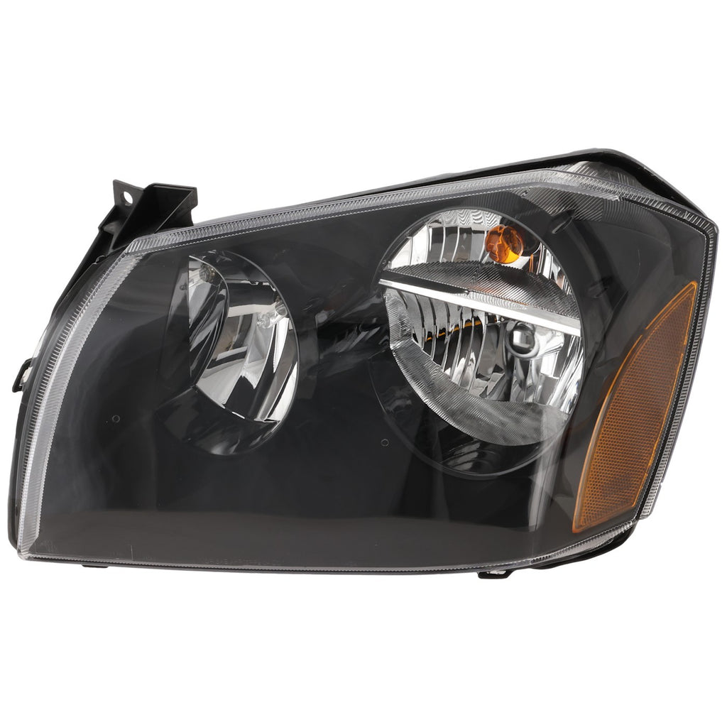 2005-2007 Dodge Magnum Headlight - Left, Black Housing, w/ Bulbs (4805755AG)