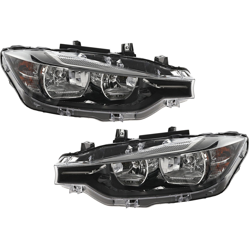 2016-2019 BMW 3 Series Headlights - Halogen, Driver & Passenger Side (63117365600PFM)