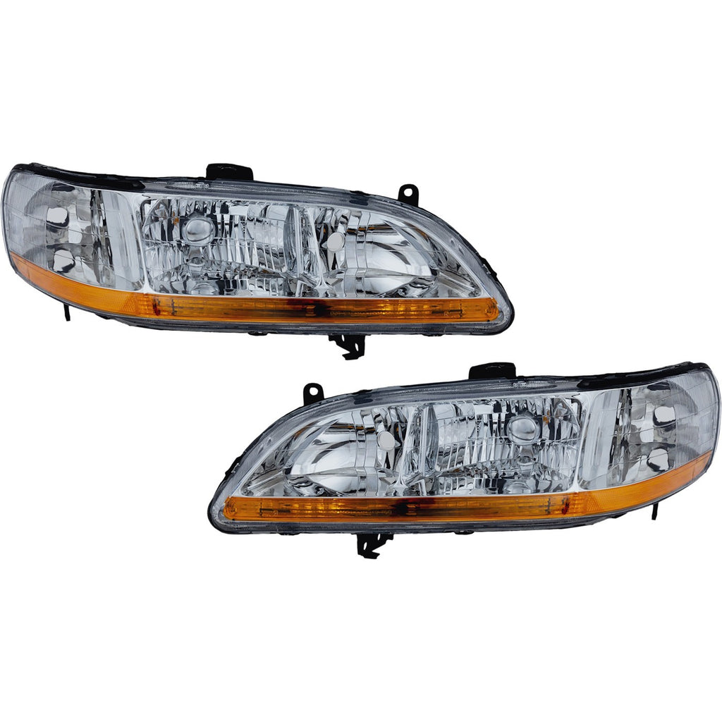 2001-2002 Honda Accord Headlights - Halogen, Left & Right (33101S84A02)