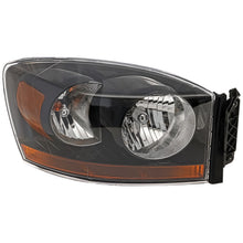 Load image into Gallery viewer, 2006-2009 Dodge Ram 1500, Ram 2500 &amp; Ram 3500 Headlight - Right, Black Housing, w/ Bulbs (55372814ABPFM)
