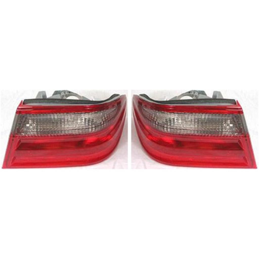 2000-2002 Mercedes-Benz E320, E430 & E55 AMG Tail Lights - Halogen, Clear/Red Lens, Outer