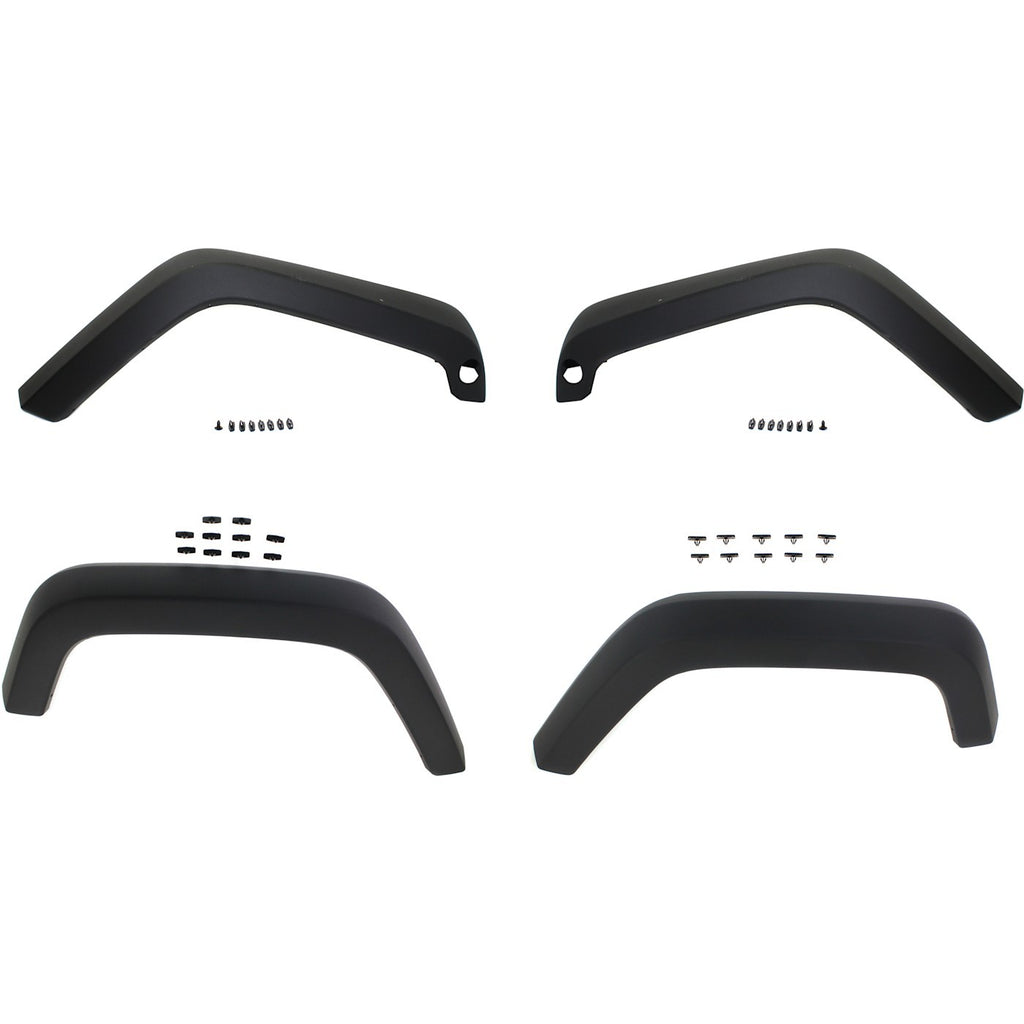2007-2018 Jeep Wrangler & Wrangler JK Fender Flares - Front & Rear, Textured Black (5KF09RXFAH)