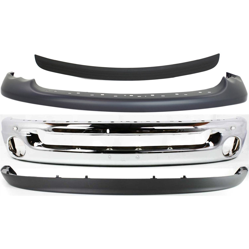 2002-2005 Dodge Ram 1500, Ram 2500 & Ram 3500 Bumper - Front, Chrome (55077946AB)