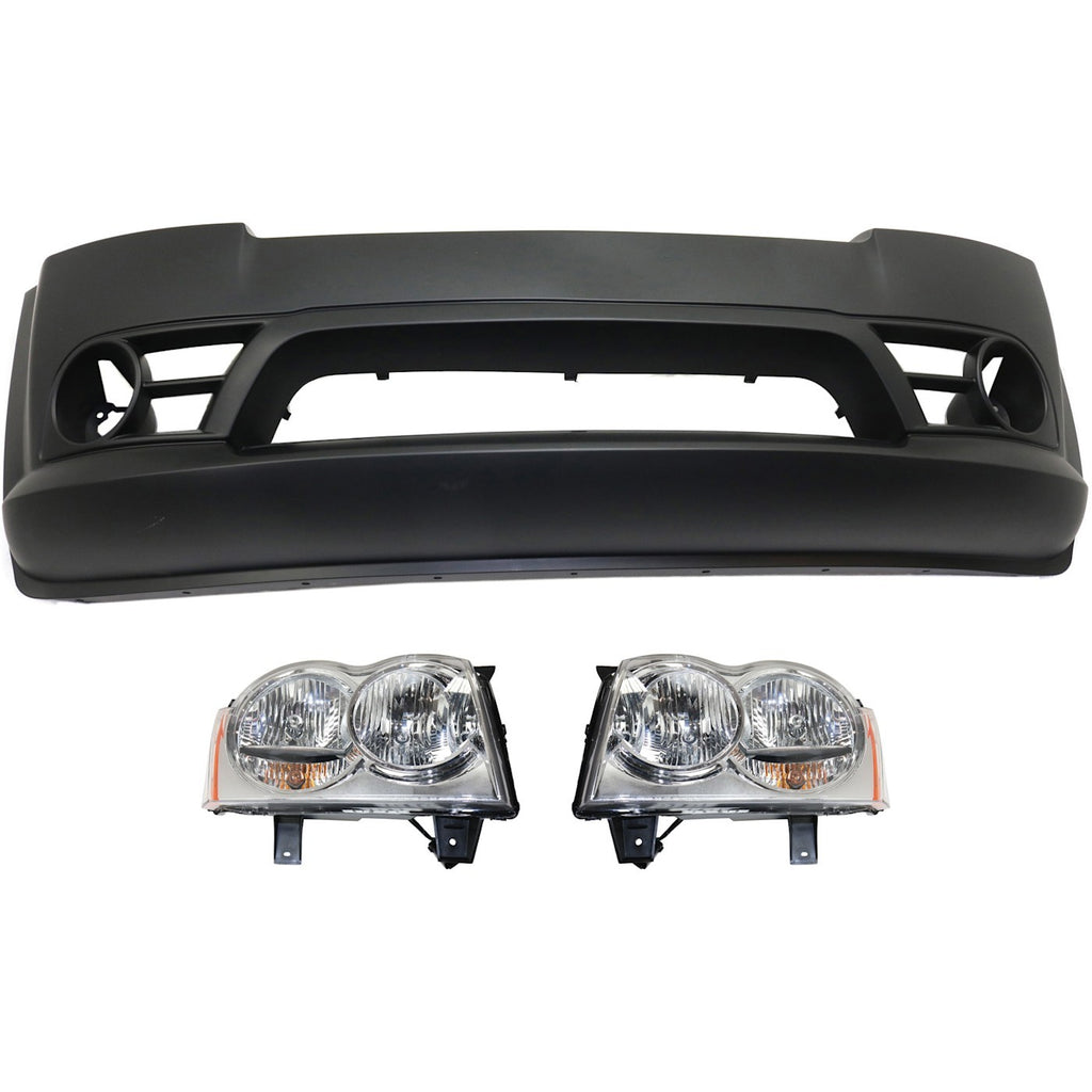 2006-2007 Jeep Grand Cherokee Bumper Cover - Front, 3-Piece (68035608AC)