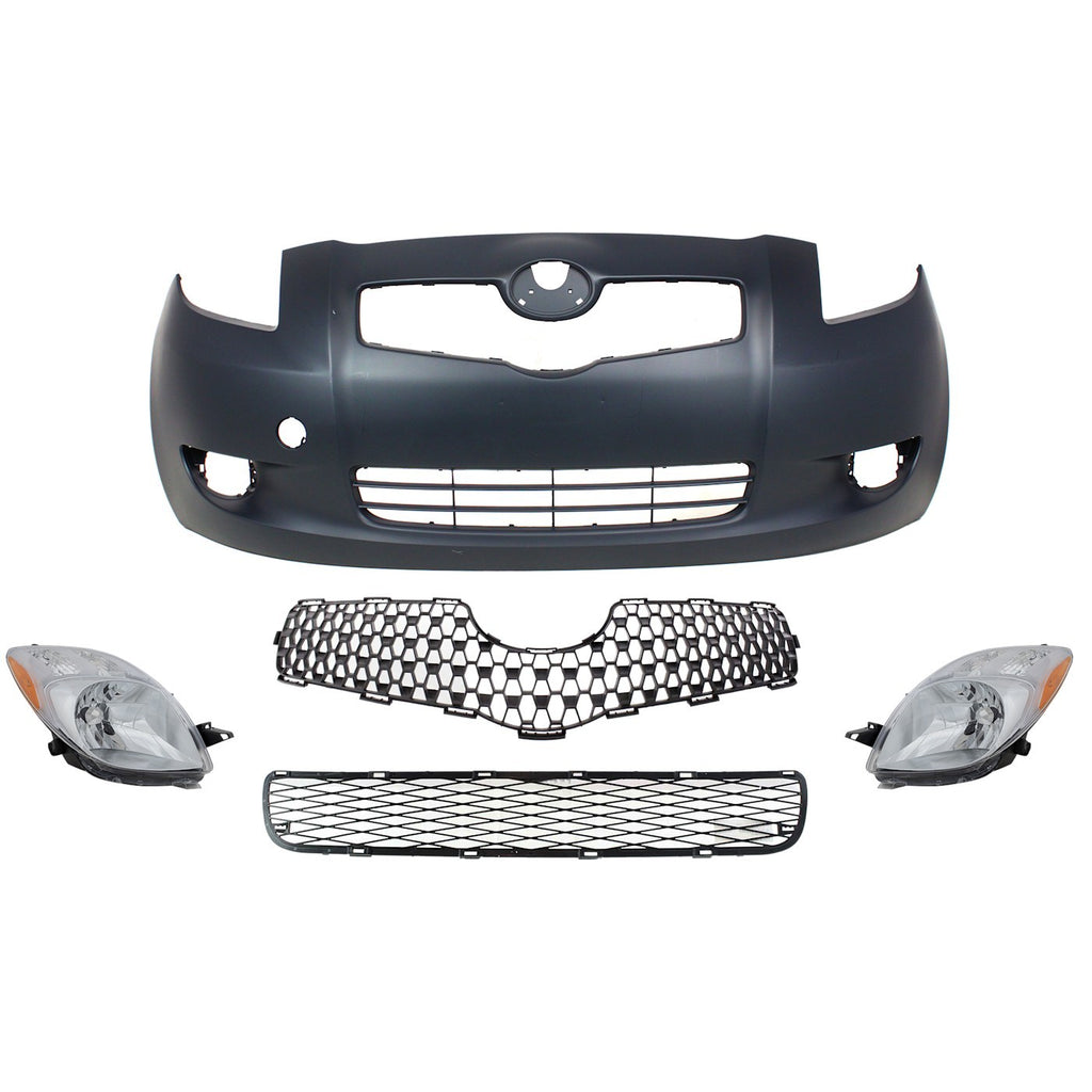 2007-2008 Toyota Yaris Headlights - Halogen, Left & Right, Hatchback (8113052611)