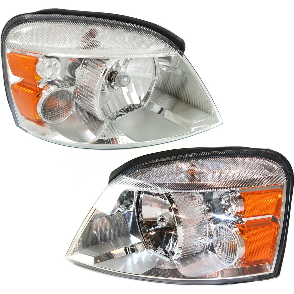 2004-2007 Ford & Mercury Headlight, Left & Right Halogen w/ Bulbs
