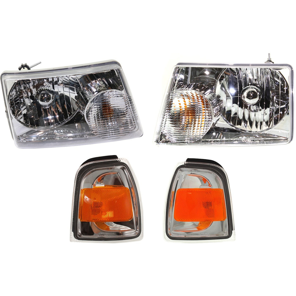2006-2011 Ford Ranger Headlights - Left & Right, w/ Bulbs (6L5Z13008AA)