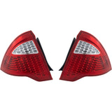 Halogen Tail Light Set For 2010-2012 Ford Fusion Clear & Red Lens 2Pcs