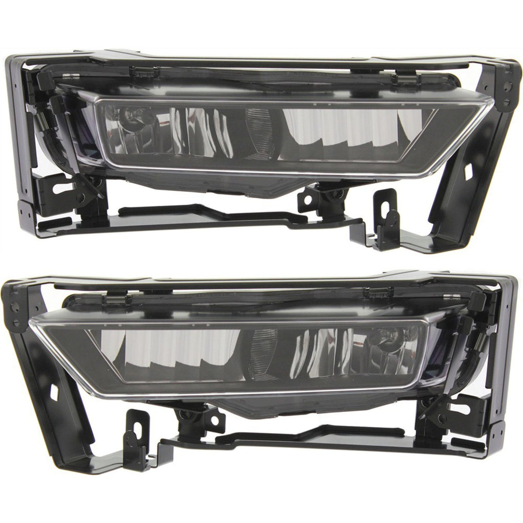 2013-2015 Honda Accord Fog Light Set CAPA with Blk Bezel Border Clear Lens
