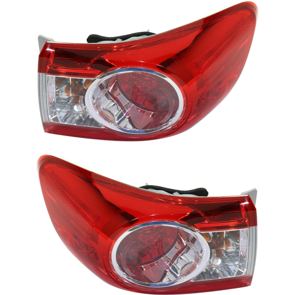 2011-2013 Toyota Corolla Tail Lights - Left & Right, Outer, CAPA Certified (8155002580)